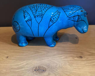 Lot 145: Museum of Art Blue Ceramic Hippopotamus Figurine