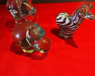 Lot 78: All made in Swaziland Three Handcrafted Glass Animal Figurines