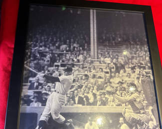 Lot 82: Mickey Mantle - Framed Black and White Baseball Photograph