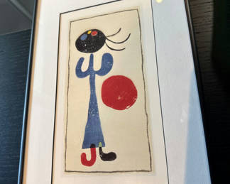 Lot 102: Framed Joan Miró Color Woodcut Print