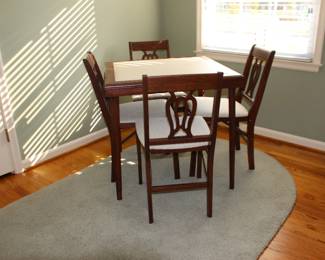 Wooden Card Table and Chairs
