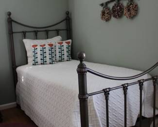 Twin Bed and Throw Pillows