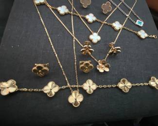 18 karat gold, custom design, jewelry shit can be sold by individual or as one set earring necklace bracelets to