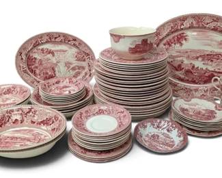 Johnson Brothers Historical America Pink China Set 66 Pieces