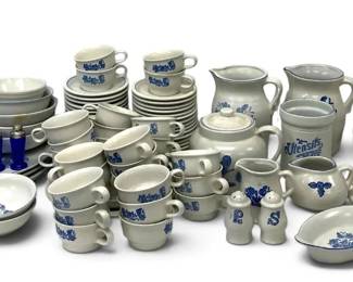 Pfaltzgraff Yorktowne Blue White Stoneware Set 112 Pieces
