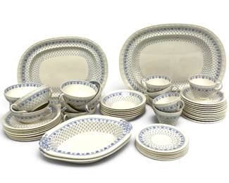 Copeland Spode Ermine Blue Centurion China Set 47 Pieces
