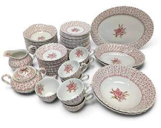 Johnson Brothers Rose Bouquet Pink China Set 50 Pieces