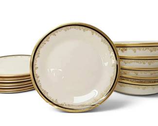 Lenox Eclipse GoldRimmed China Plates Bowls 13 Pieces
