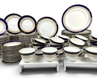 Royal Worcester Regency Blue China Set 100 Pieces