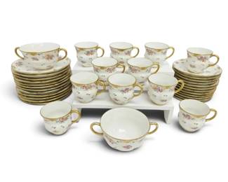 GDA Limoges France Floral Cups Saucers