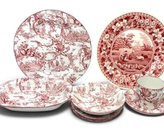 Spode Williamsburg Provincial Garden Cranberry China