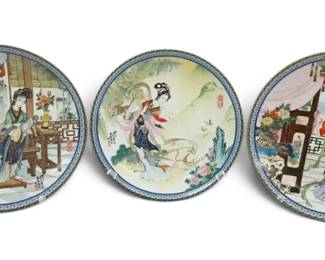HsiFeng Beauties of the Red Mansion Collector Plates 8.5 , 3 Pieces