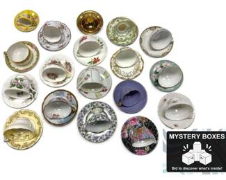 Mystery 14 Teacups Saucers