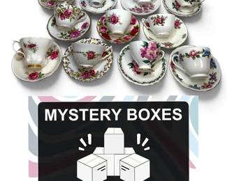 Mystery 10 Floral Teacups, Saucers, Snack Plates, More