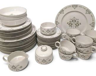 Franciscan Heritage Green White China Set 50 Pieces