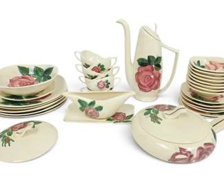 Red Wing HandPainted Pottery Lexington Rose China Set 30 Pieces