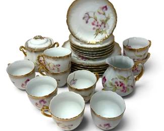 Dresden Germany Wildflower Tea Set Cups, Plates, Pitchers