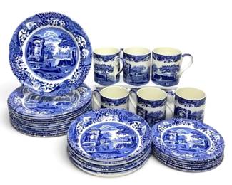 Spode Blue Italian China Set 29 Pieces