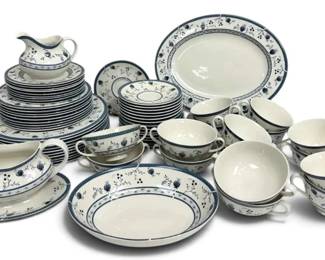 Royal Doulton Cambridge Blue Floral China Set 50 Pieces