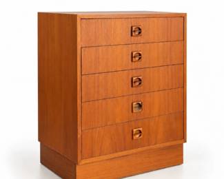 2 1970sDanishModernTeak5DrawerChestDominoStyle