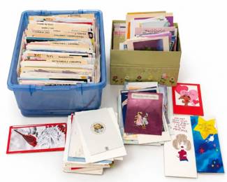 215 HugeMysteryOrganizedCollectionofVintageGreetingCards
