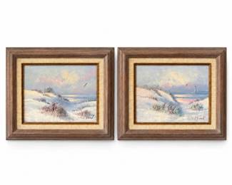116 PairofSignedCoastalSeascapePaintingsFramed