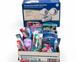 126 NewChromeTubFaucetAssortedPersonalCareLot