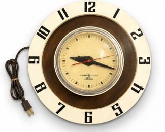 89 VintageGETelechronMidCenturyRoundWallClock