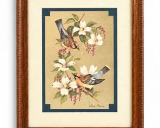 144 WilliamJWhitesideSignedBirdsFloralArtPrint