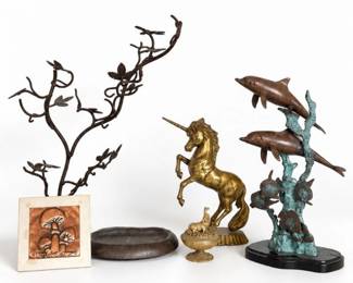38 VintageBrassUnicornMetalDecorativeCollectiblesLot