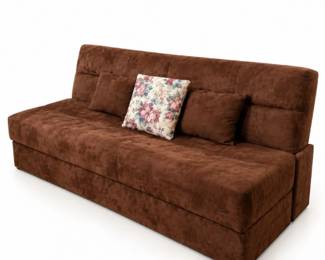 67 ChocolateBrownMicrofiberArmlessSofawithPillows
