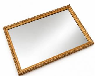 159 VintageOrnateGoldGiltFloralFramedWallMirror