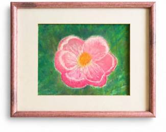 68 SignedFloralPaintingPinkFlower
