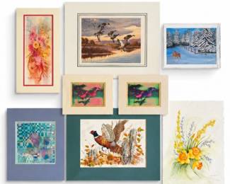 58 VintageFramedArtCollectionFloralWildlifeLot