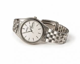 178 VintageSeikoQuartzDayDateStainlessSteelWatch