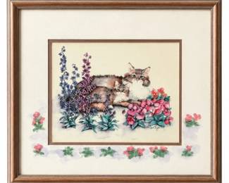 50 VintageLaurieKorsgadenKittensFloralFramedPrint