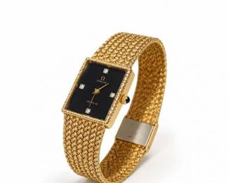 109 VintageXavierQuartzGoldToneMeshBraceletWatch