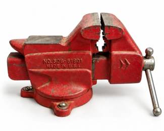 170 VintageCraftsmanRedCastIronSwivelBenchVise