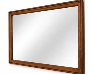155 LargeVintageWoodFramedRectangularWallMirror