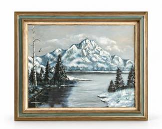 152 SignedYvonneStubbsOriginalMountainLandscapePainting