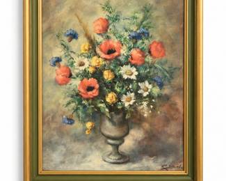 100 RShieldSignedFloralStillLifeFramedWallArt