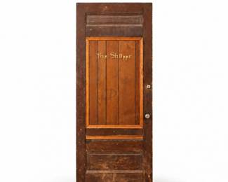 131 AntiqueSolidWoodDoorwithGlassKnobTheShoppe