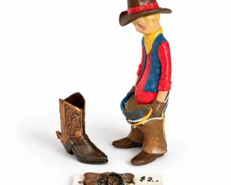 95 VintageWesternCowboyFigurineBootDecorLot