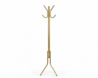 132 Vintage1980sHollywoodRegencyBrassCoatRack