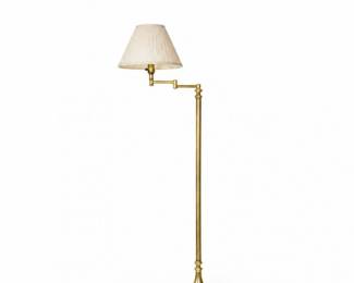 41 VintageBrassSwingArmFloorLampwithPleatedShade