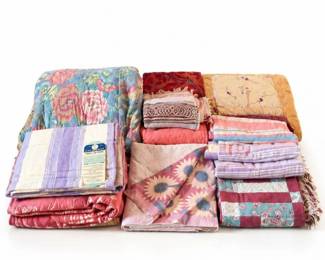 92 VintageBeddingLotQuiltsBlanketsComfortersLinens