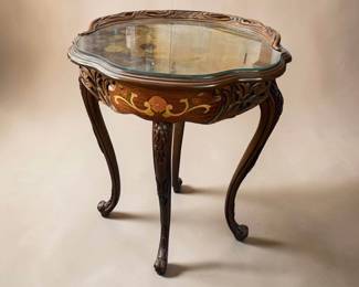 French Provincial–style carved accent table 2 pcs available 
