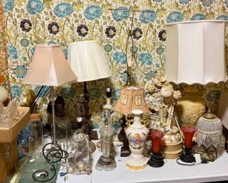 Large selection of table lamps