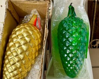 Massive blown glass Christmas Pinecone sets