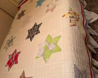 Vintage Eight-Point Star Patchwork Quilt